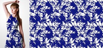 33166v Materiał ze wzorem niebieski Tropikalny Kwiatowy Botaniczny Bezszwowy Wzór Tła Nadaje Się Druku
